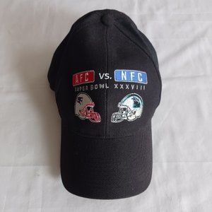 Super Bowl XXXVIII 38 2004 Hat NWT Adjustable Vintage One Size Patriots Panthers
